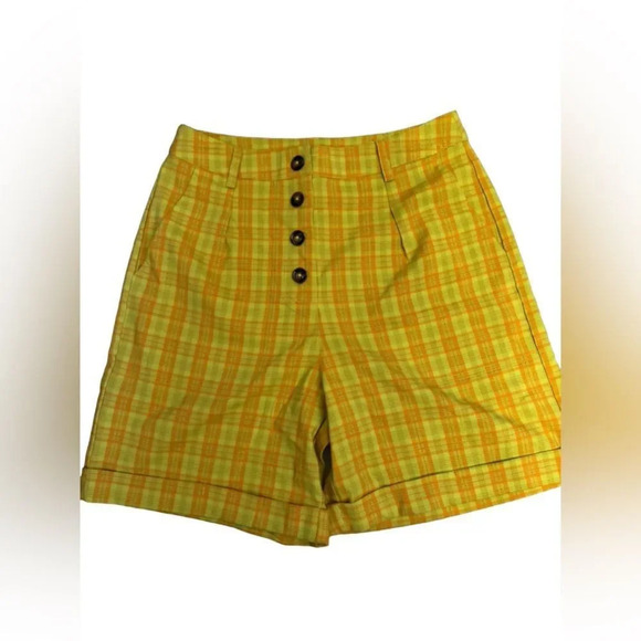 REVOLVE Pants - NWT REVOLVE Saint Geraldine LA plaid Preppy shorts Bright sz 8